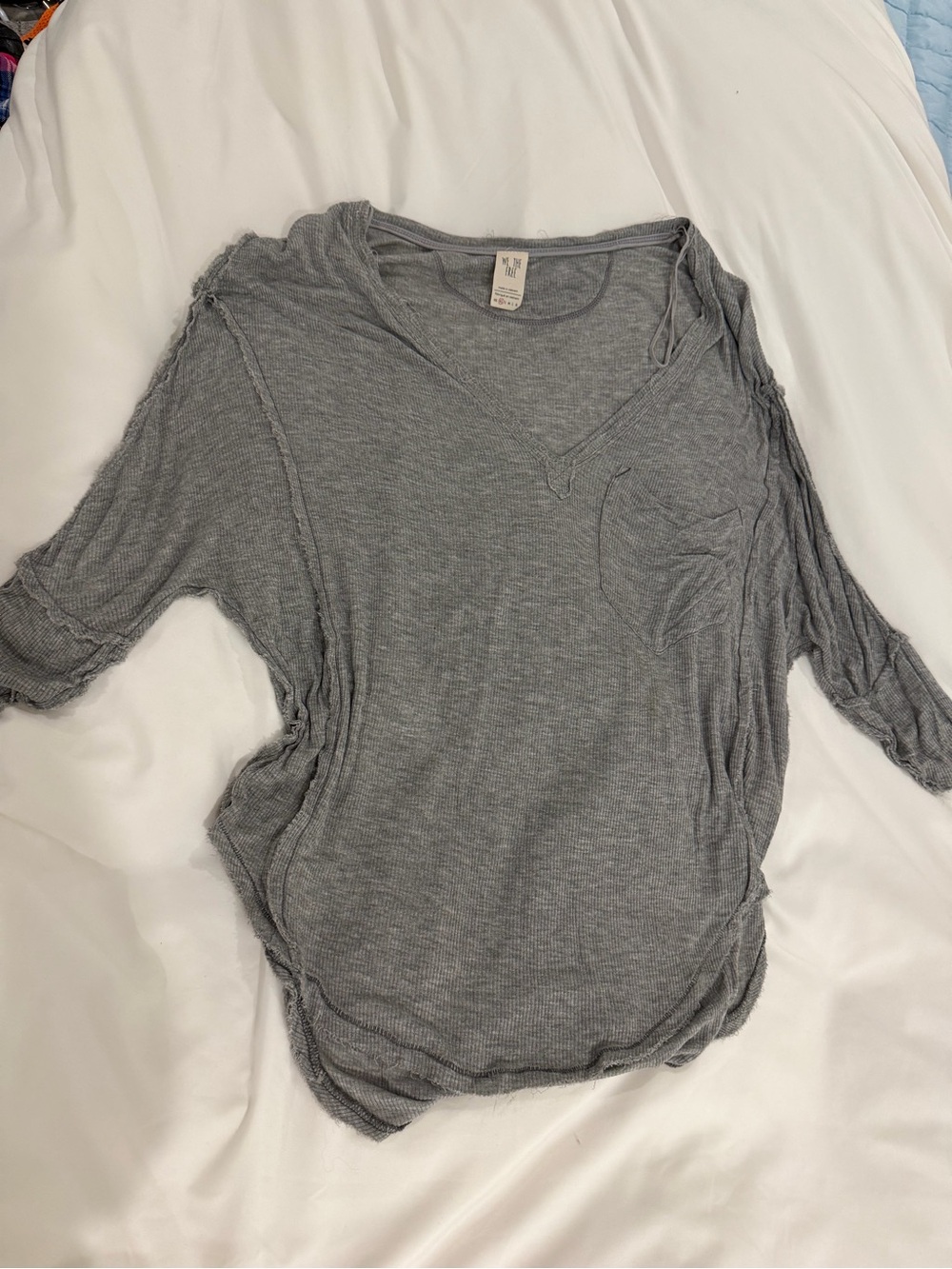 We The Free Heather Gray V-Neck Tunic Top